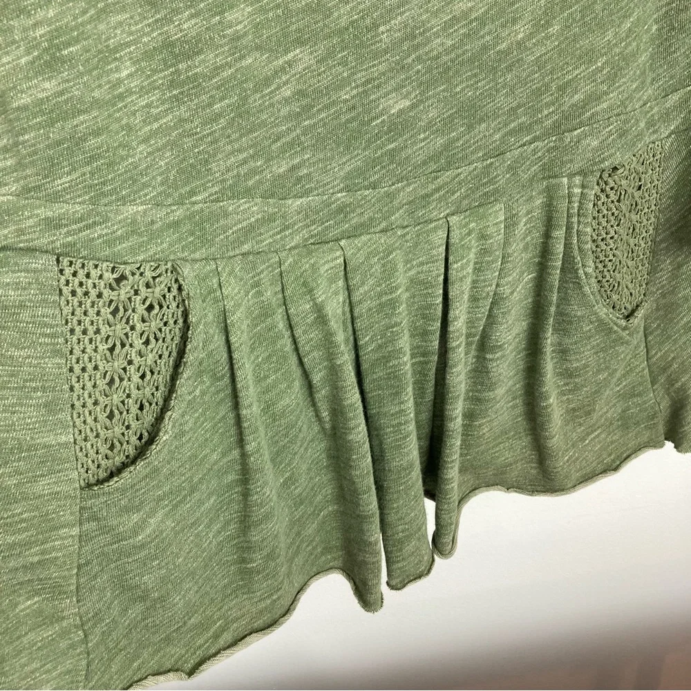 FP Beach Free People Light Green Knit Drop Waist Crochet Trim Dress Small